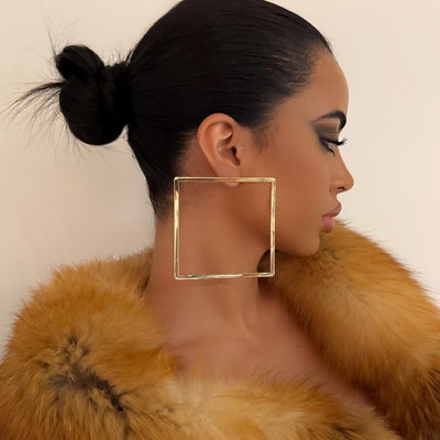 The Jumbo Square Outline Earrings - BERNA PECI JEWELRY