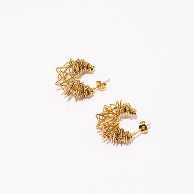 The Gold Abstract Layered Hoop - BERNA PECI JEWELRY