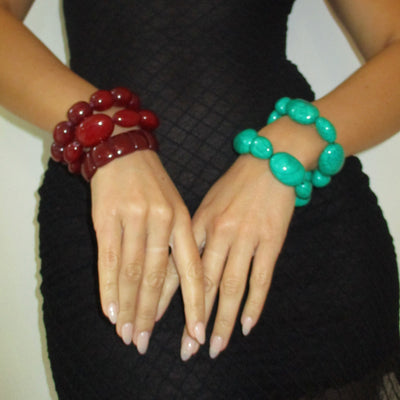 The Beaded Maroon Or Turquoise Set - BERNA PECI JEWELRY