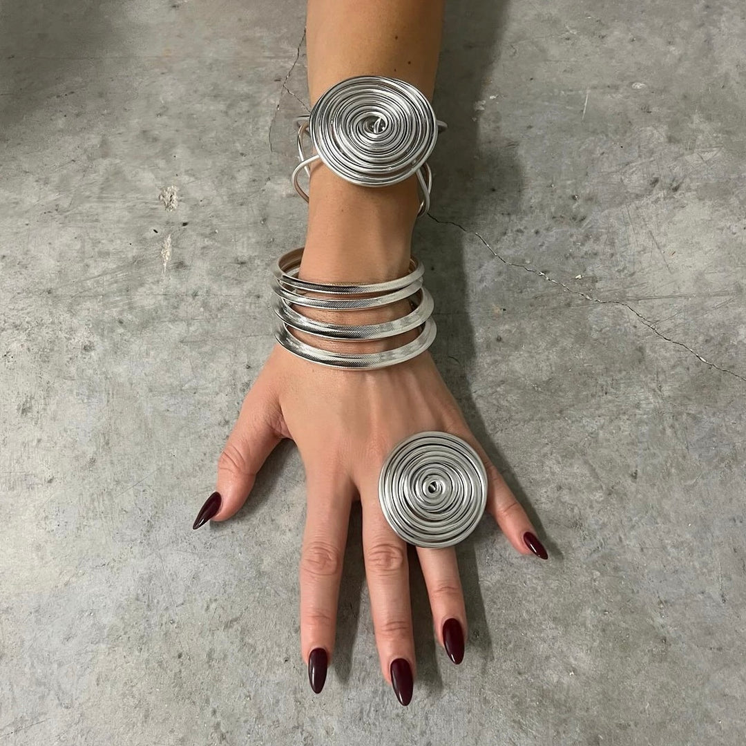 The 4 Silver Set Textured Bangle Set – BP
