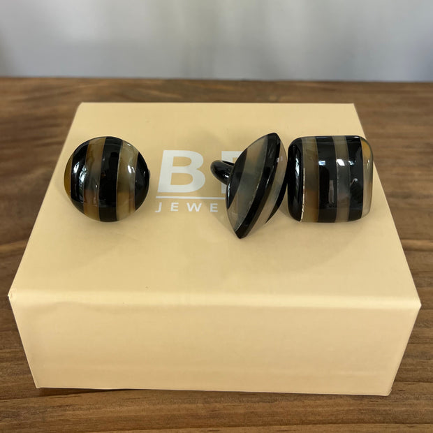 The Acrylic Jumbo Stripped Ring - BERNA PECI JEWELRY