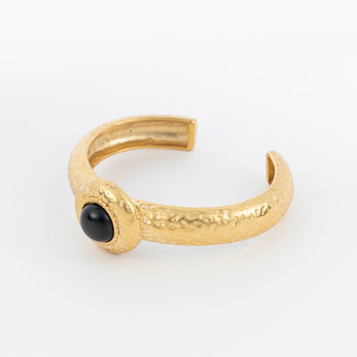 The Gold Black Stone Bangle Cuff - BERNA PECI JEWELRY