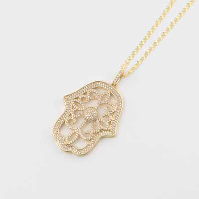 The Gold Dainty Hamsa Necklace - BERNA PECI JEWELRY