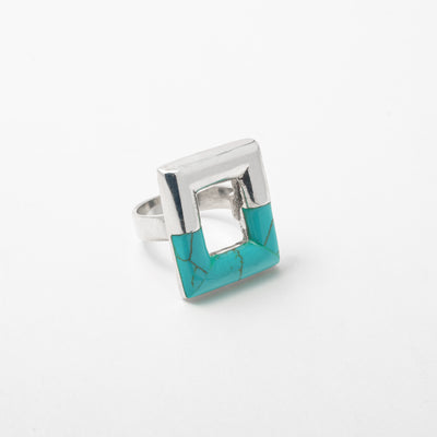 The Square Turquoise Ring - BERNA PECI JEWELRY