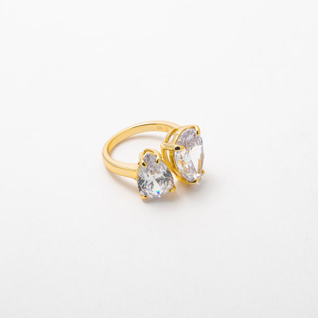 The Double Gold Pear Cut Ring - BERNA PECI JEWELRY