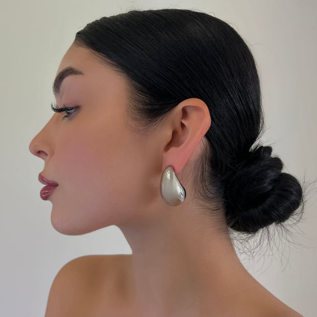 The New Silver Large Drip Earrings - BERNA PECI JEWELRY