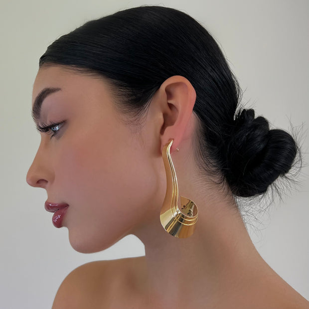 The Gold Long Drip Earrings - BERNA PECI JEWELRY