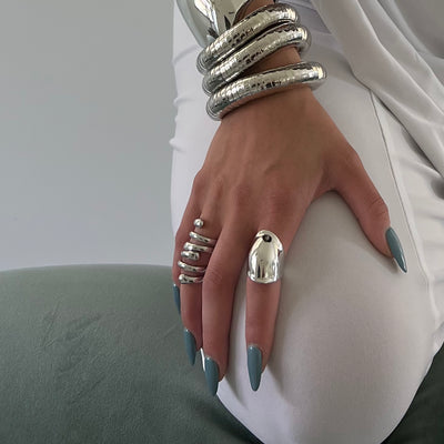 The Silver Cuff Ring - BERNA PECI JEWELRY