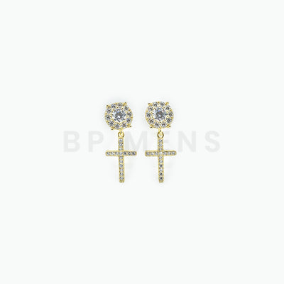 925 Gold Cross Stud Earrings - BERNA PECI JEWELRY