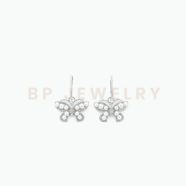 Pearl Diamond Hoops - BERNA PECI JEWELRY