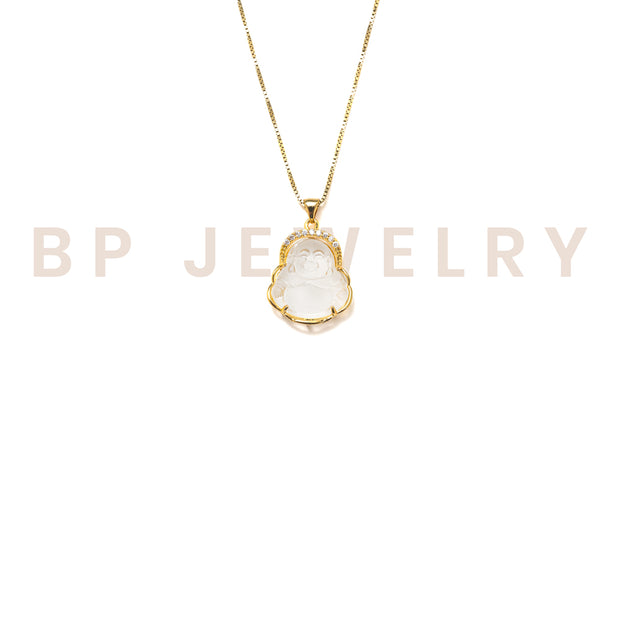 New Gold Crystal Buddha Necklace - BERNA PECI JEWELRY