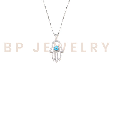 Silver Turquoise Hamsa Chain - BERNA PECI JEWELRY