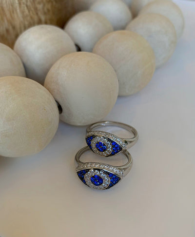 Silver Essential Evil Eye Protection Ring - BERNA PECI JEWELRY