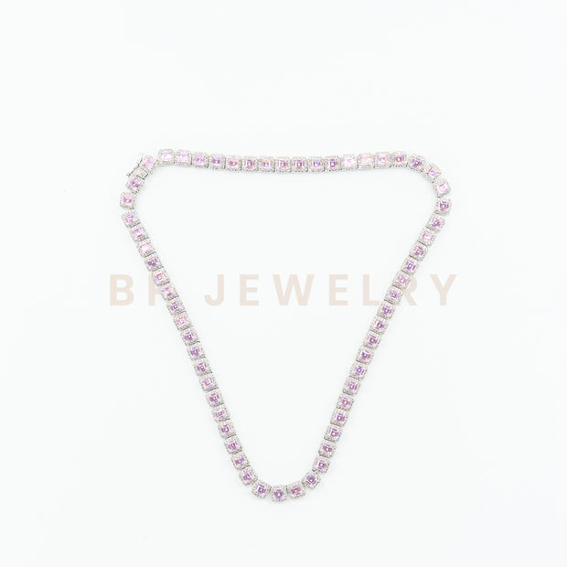 Pink Square Diamond Chain - BERNA PECI JEWELRY