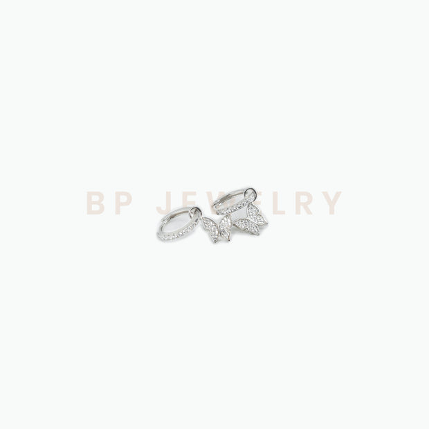 Mini Silver Butterfly Hoops - BERNA PECI JEWELRY