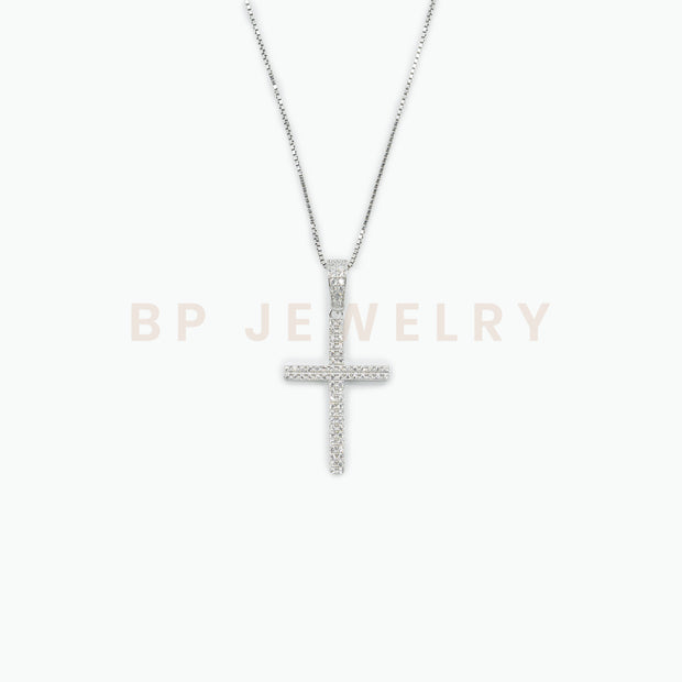 All Silver Cross Necklace - BERNA PECI JEWELRY