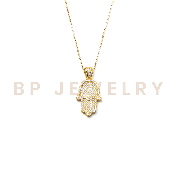 Crystal 3D Gold Hamsa - BERNA PECI JEWELRY