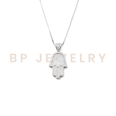 Crystal 3D Silver Hamsa - BERNA PECI JEWELRY