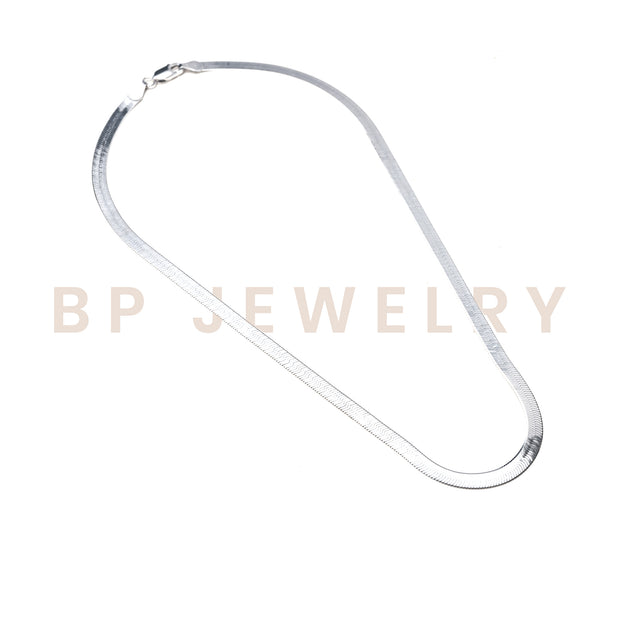 Silver Herringbone Chain - BERNA PECI JEWELRY