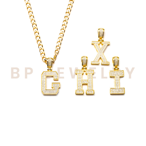 Gold Varsity Initials - BERNA PECI JEWELRY