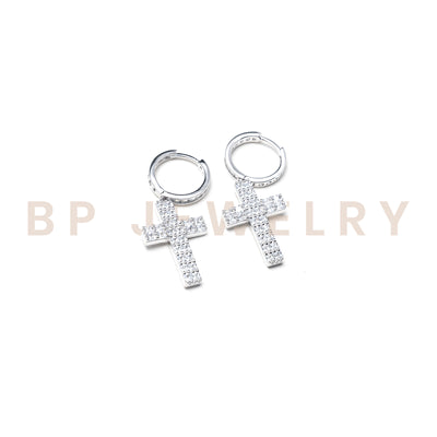 Icy Girl Cross Hoops - BERNA PECI JEWELRY