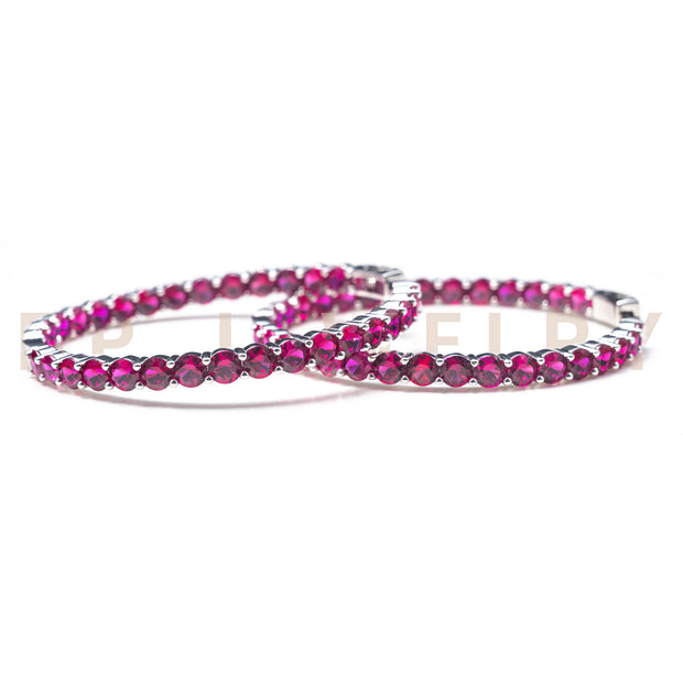 Large Hot Pink Hoops - BERNA PECI JEWELRY