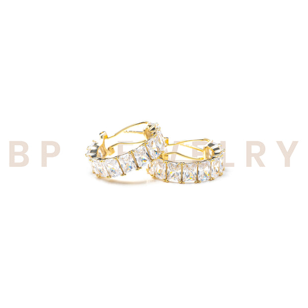 New Icy Gold Diamond Hoops - BERNA PECI JEWELRY