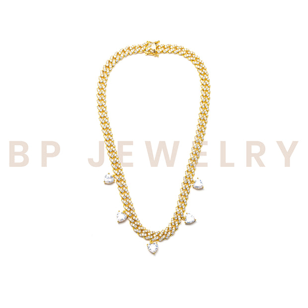 Gold Teardrop Diamond Cuban - BERNA PECI JEWELRY