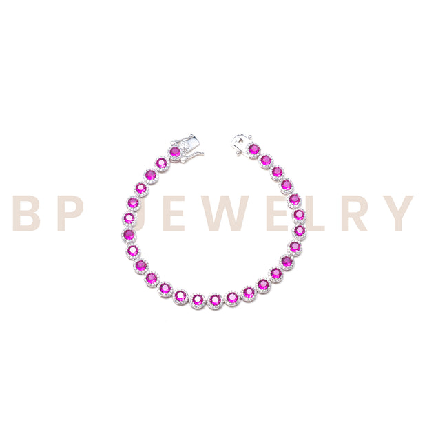 Princess Cut Hot Pink Bracelet - BERNA PECI JEWELRY
