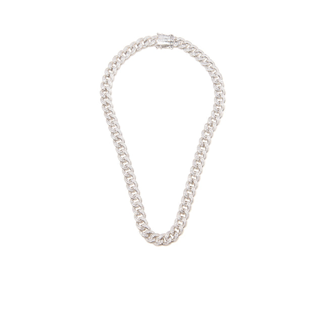 Baguette Diamond Silver Link Necklace – BERNA PECI JEWELRY