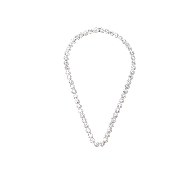 Princess Diamond Silver Necklace - BERNA PECI JEWELRY