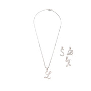 Silver Silk Initials Necklace - BERNA PECI JEWELRY