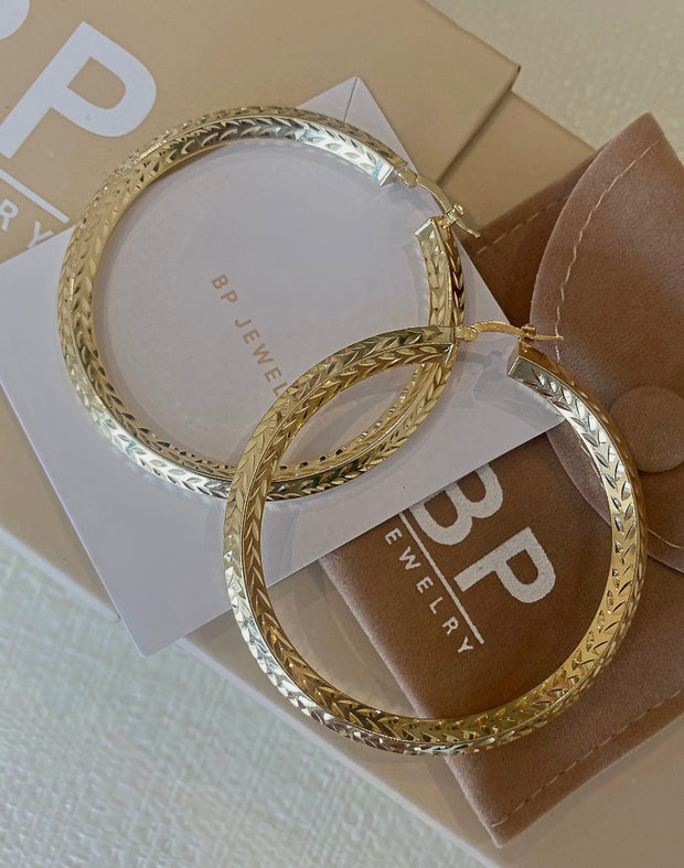 Large Thick Gold Summer Essential Hoops - BERNA PECI JEWELRY