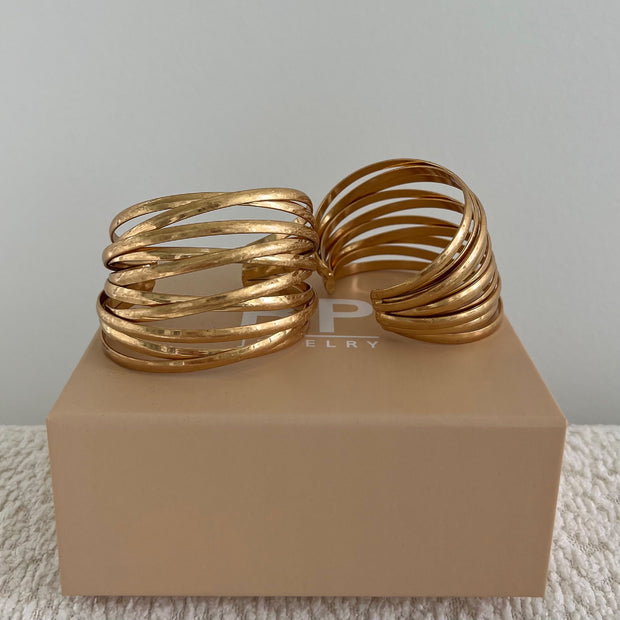 The Gold String Cuff - BERNA PECI JEWELRY