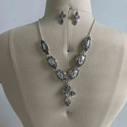 Chrome Cross Necklace Set - BERNA PECI JEWELRY