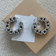 The Thick Silver Knot Hoops - BERNA PECI JEWELRY