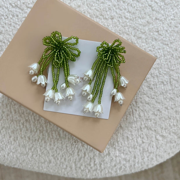 The Beaded Floral Bouquet Earrings - BERNA PECI JEWELRY