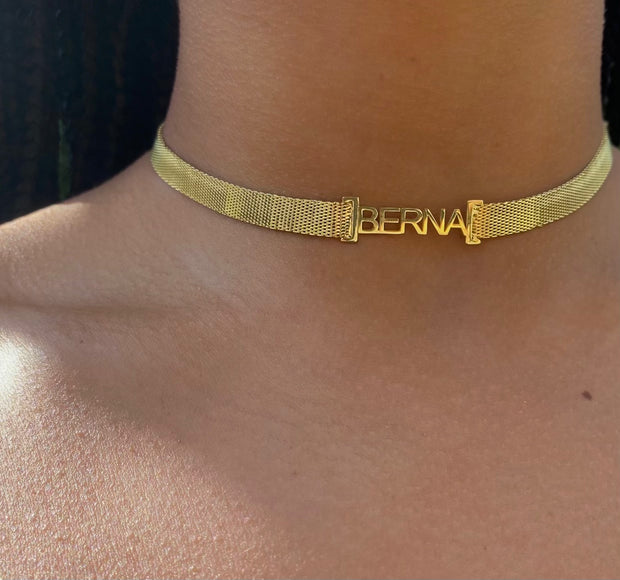 Gold Personalized Snake Chain Necklace - BERNA PECI JEWELRY
