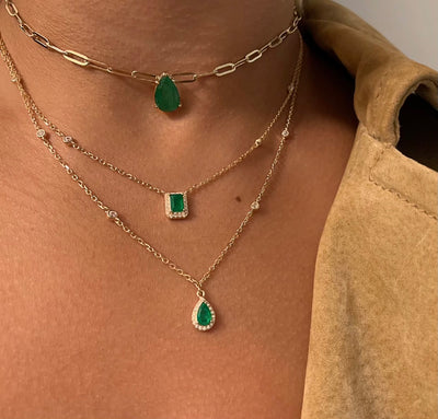Top Mini Emerald Link Chain - BERNA PECI JEWELRY