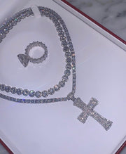 Princess Diamond Silver Necklace - BERNA PECI JEWELRY