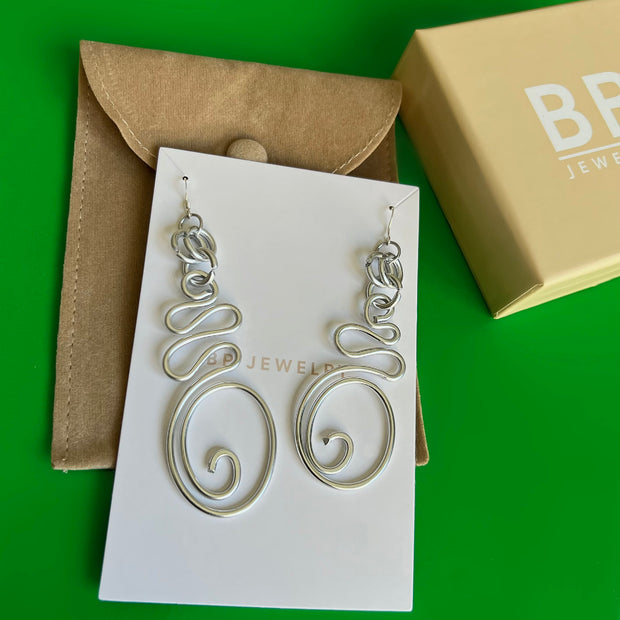 The Large Chrome Swirl Earrings - BERNA PECI JEWELRY