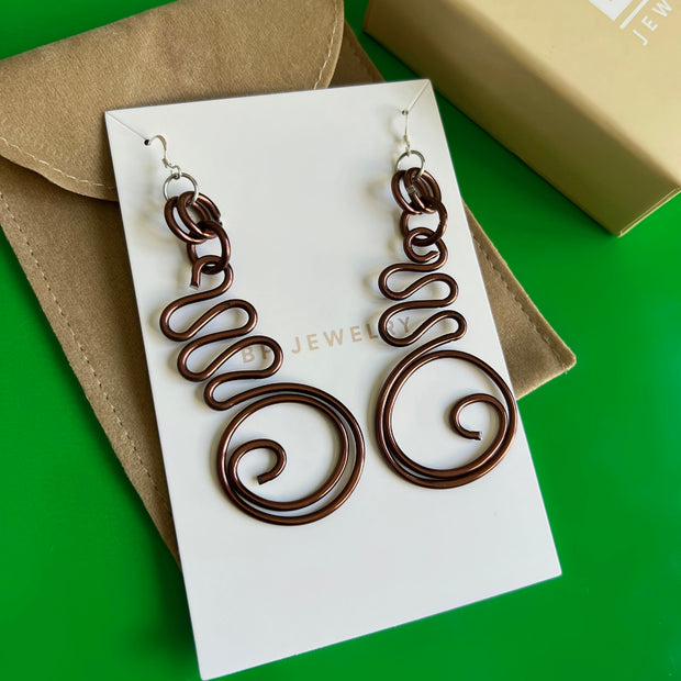 The Large Brown Swirl Earrings - BERNA PECI JEWELRY