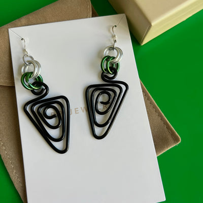 The Abstract Black Triangle Earrings - BERNA PECI JEWELRY
