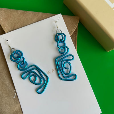 The Blue Art Piece Earrings - BERNA PECI JEWELRY