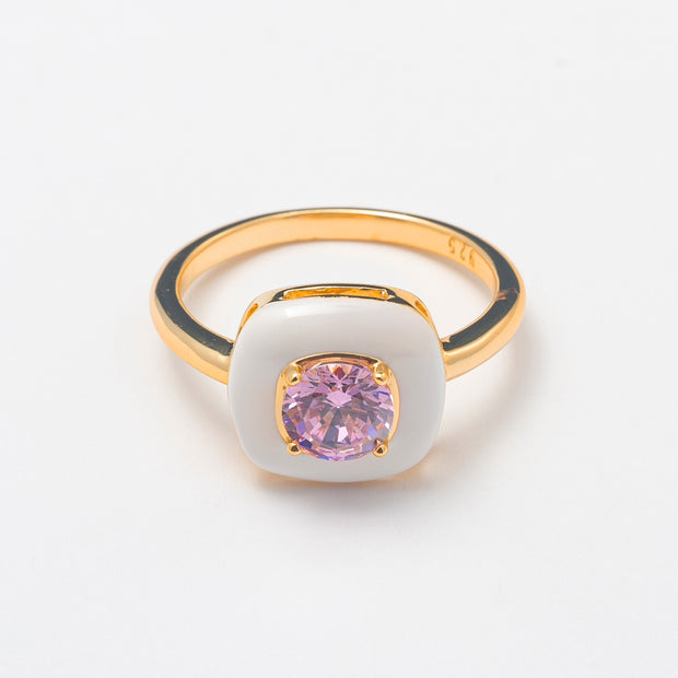 Pink Powder Puff Gold Band - BERNA PECI JEWELRY