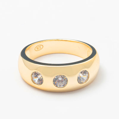 Solid Gold Simple Studded Band - BERNA PECI JEWELRY