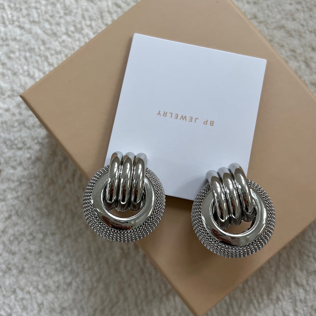 Silver Staple Earrings - BERNA PECI JEWELRY