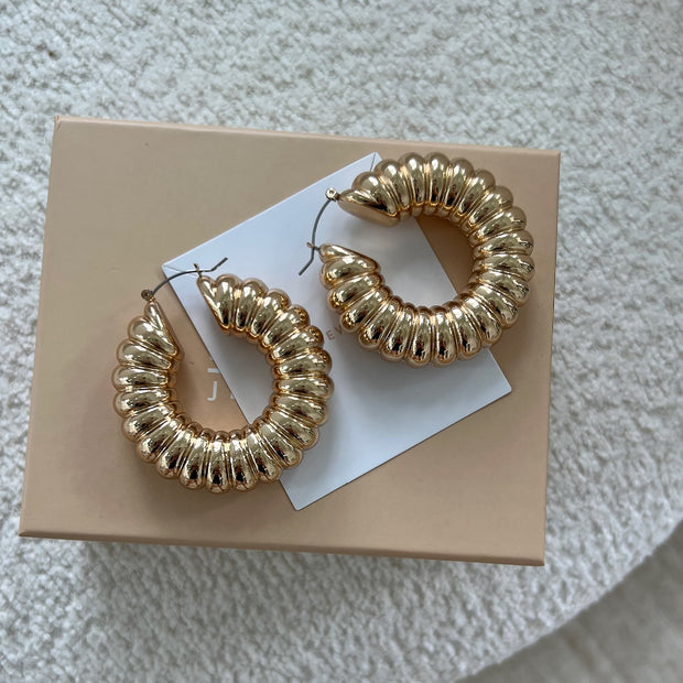 The Large Gold Everyday Earrings - BERNA PECI JEWELRY