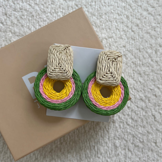 Woven Tropical Earrings - BERNA PECI JEWELRY