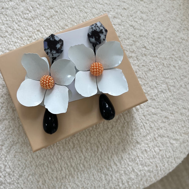 The White Floral Earrings - BERNA PECI JEWELRY